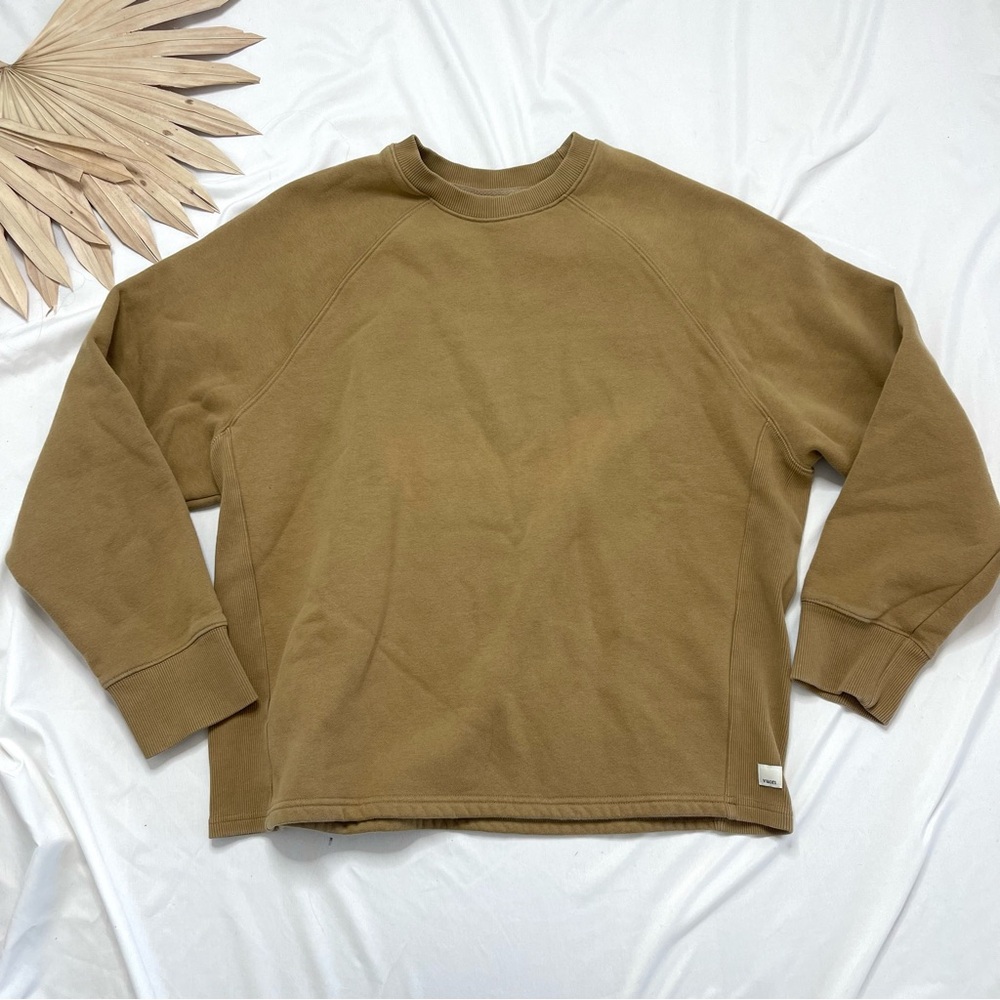 Vuori Restore Oversized Crew Neck Wheat Tan Camel Pullover Sweatshirt Medium